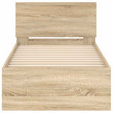 Bed Frame without Mattress with Headboard Sonoma Oak 90x200 cm 838626