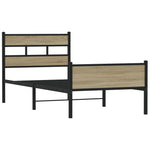 Bed Frame without Mattress Sonoma Oak 107x203 cm Engineered Wood 4017286