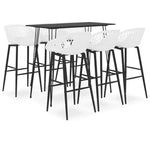 7 Piece Bar Set Black and White 3057390