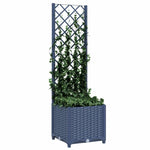 Garden Planter with Trellis Blue Grey 40x40x136 cm PP 318249