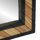 Mirror Black and Brown 90 x 2 x 50 cm Solid Wood Acacia 374118