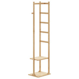 Coat Stand with Hooks and Shelves 38.5x30x156 cm Bamboo 4008918