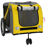 Pet Bike Trailer Yellow and Grey Oxford Fabric and Iron 93903