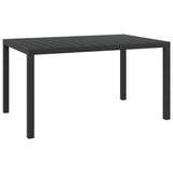 42791 Garden Table Black 150x90x74 cm Aluminium and WPC