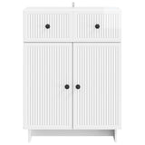 Sideboard High Gloss White 66 x 34.5 x 90 cm Engineered Wood 893949