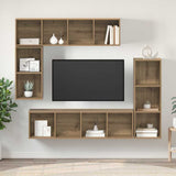 TV Cabinet Set Wall-mounted 4 pcs Artisan Oak Engineered Wood 3393224