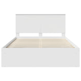 Bed Frame with Headboard White 140 x 190 cm Solid Pine Wood 3411010