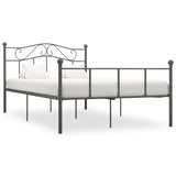 284534 Bed Frame without Mattress Grey Metal 160x200 cm