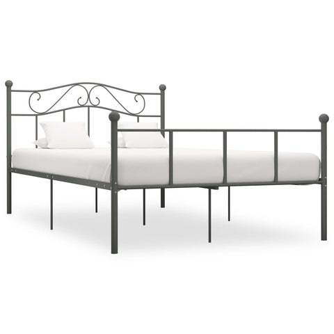 284534 Bed Frame without Mattress Grey Metal 160x200 cm