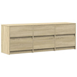TV Cabinet with LED Sonoma Oak 140x34x50 cm Engineered Wood 3307921