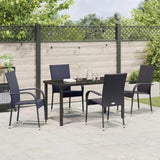 Garden Dining Set 5 pcs Black Powder-Coated Steel 3379403