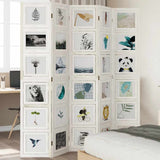 Room Divider 5 Panels White Solid Wood Paulownia 358695