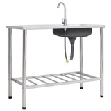 Camping Sink Single Basin with Tap Stainless Steel 151214
