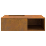 Fire Pit Brown 100 x 100 x 30 cm Weathering Steel 859001