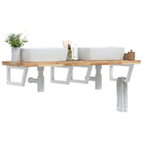 Basin Shelf Wall Mounted Steel and Solid Wood Acacia 3302822