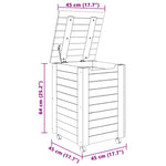 ZNTS Laundry Basket with Wheels RANA 45x45x64 cm Solid Wood Pine 4002325