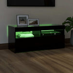 TV Cabinet with LED Lights Black 90x35x40 cm 804383