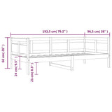 Day Bed without Mattress Honey Brown Solid Wood Pine 90x190 cm Single 820310
