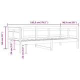 ZNTS Day Bed without Mattress Solid Wood Pine 90x190 cm Single 820307