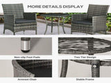 3 Pieces Rattan Bistro Set, Wicker Garden Furniture Set with 2-Tier Coffee Table and Chairs, T3398P313651