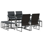Garden Dining Set 9 pcs Black Steel 3335863