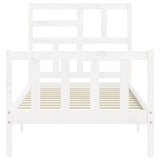 Bed Frame without Mattress White 100x200 cm Solid Wood Pine 3193067