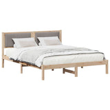 Bed Frame with Upholstered Headboard Taupe 160 x 200 cm 878247