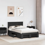 Bed Frame with Headboard Black 120 x 200 cm Engineered Wood 3408775