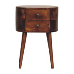 Mini Chestnut Rounded Bedside Table IN3331