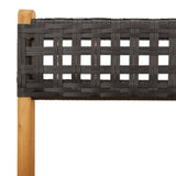 Bistro Set Black Solid acacia wood and PE rattan 3-Piece Set 3281742