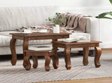Nesting Table 3 pcs Brown Solid Mahogany wood 42012410