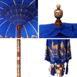 Balinese Parasol Blue 215 x 215 x 260 cm Cotton and Wood 42006457