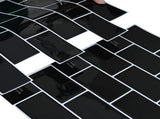 Subway Tile 50 pcs Black 30 x 30 cm Polyurethane and PET 42046119