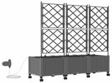 Garden Planter with Irrigation&Wheels 3 pcs Light Grey PP 3423094