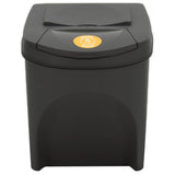 Stackable Garbage Bin Boxes 4 pcs Grey 100 L Polypropylene 152200