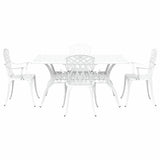 Garden Dining Set 5 pcs White Aluminium 3334678