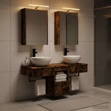 Bathroom Cabinet Set 5 pcs Smoked Oak Engineered Wood 3406283