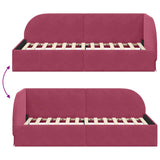 Corner Bed Frame with Headboard Wine Red 90 cm x 200 cm Velvet 42016650