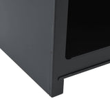 Outdoor Fireplace with Log Store Tower Design Black Steel 4005750