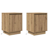 Bedside Cabinets with LED Lights 2 pcs Artisan Oak 38x34x50 cm 861282