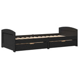 Day Bed with 2 Drawers without Mattress IRUN Black 90x200 cm 3314678