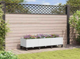 Garden Planter with Wheels White 120 x 40 x 48 cm PP 3423050