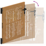 Garden Gate 100x100 cm Corten Steel Bamboo Design 153239