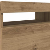 TV Cabinet with LED Lights Artisan Oak 120x35x40 cm Engineered Wood 856306