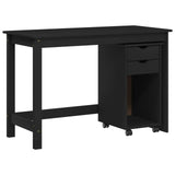 Desk Cabinet Set 2 pcs Black Solid Pine Wood 3438778