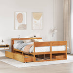 Bed Frame without Mattress Wax Brown 160x200 cm Solid Wood Pine 3306377