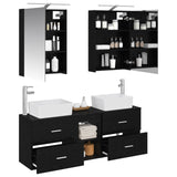 Bathroom Furniture Set 5 pcs Black Oak 3406832