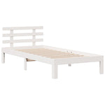 Bookcase Bed without Mattress White 75x190 cm Small Single Solid Wood Pine 3322781