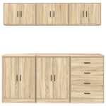 ZNTS Garage Cabinets 6 pcs Sonoma Oak Engineered Wood 3328343