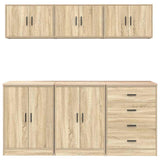 ZNTS Garage Cabinets 6 pcs Sonoma Oak Engineered Wood 3328343